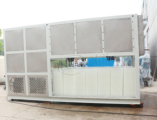 R22 R404A डायरेक्ट कूलिंग ब्लॉक आइस मशीन ताजा पानी 10 टन औद्योगिक