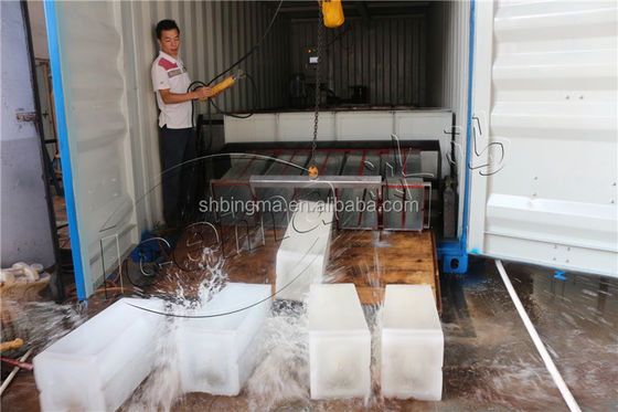 10T ब्राइन रेफ्रिजरेशन ब्लॉक आइस मशीन 380V 3P