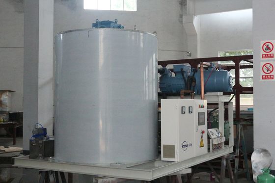 ताजा समुद्री भोजन मत्स्य पालन के लिए 300KG-40T औद्योगिक परत बर्फ मशीन स्नो आइस फ्लेक्स मशीन