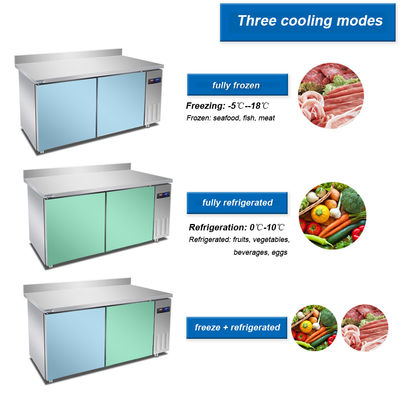 ताजा भोजन के लिए 340L वर्कबेंच रेफ्रिजरेटर R134A R22
