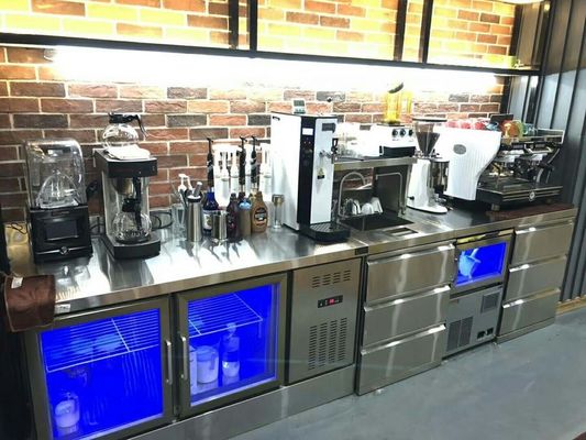 स्टेनलेस स्टील ईमानदार रेफ्रिजरेटर फ्रीजर 360L 4 दरवाजे वाणिज्यिक रसोई