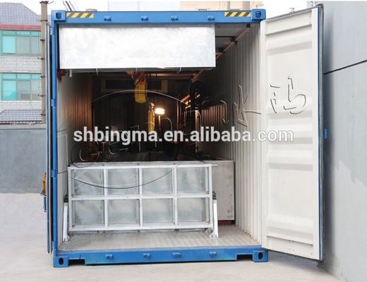 2000 KG TECUMSEH कंप्रेसर 15 टन कंटेनर ब्लॉक आइस मशीन मोबाइल प्लांट के साथ