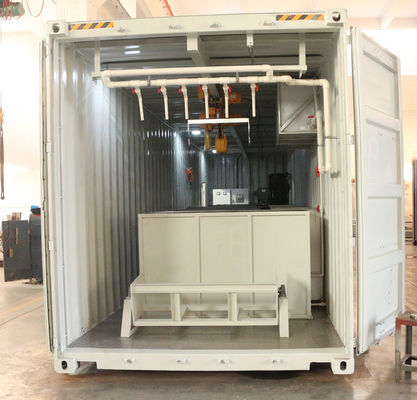 2000 KG TECUMSEH कंप्रेसर 15 टन कंटेनर ब्लॉक आइस मशीन मोबाइल प्लांट के साथ