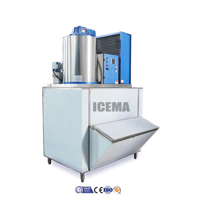 वाणिज्यिक ICEMA 1T औद्योगिक फ्लेक आइस मशीन 2.1kw शीतलन क्षमता के साथ